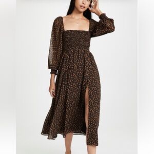 Anthropologie Black and Brown Maxi Dress